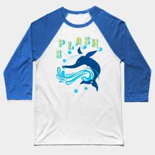 BLUE WHALE SPLASH Baseball T-Shirt